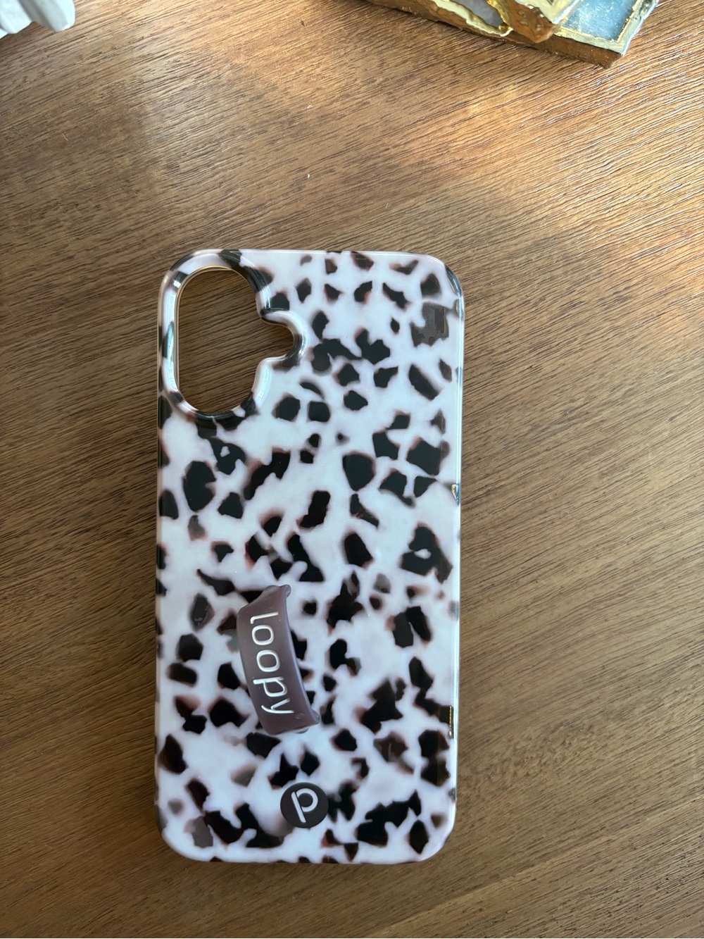 Loopy Case Leopard Print Phone Case in White and Black iPhone 16+